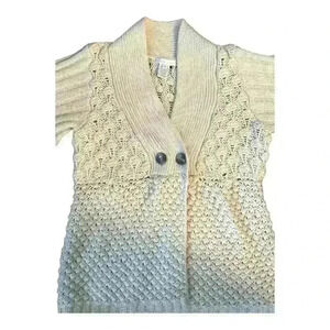 Design History Wool Blend Cable Knit Cardigan Sweater Ivory Size M​
